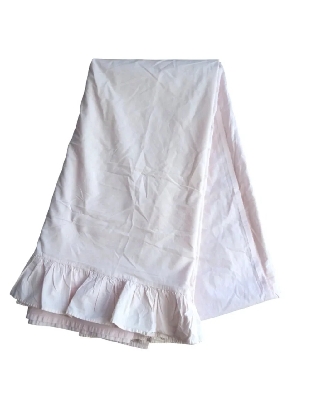 Simply Shabby Chic Light Pink Blush Cotton Full Double Flat Sheet Ruffle Edge